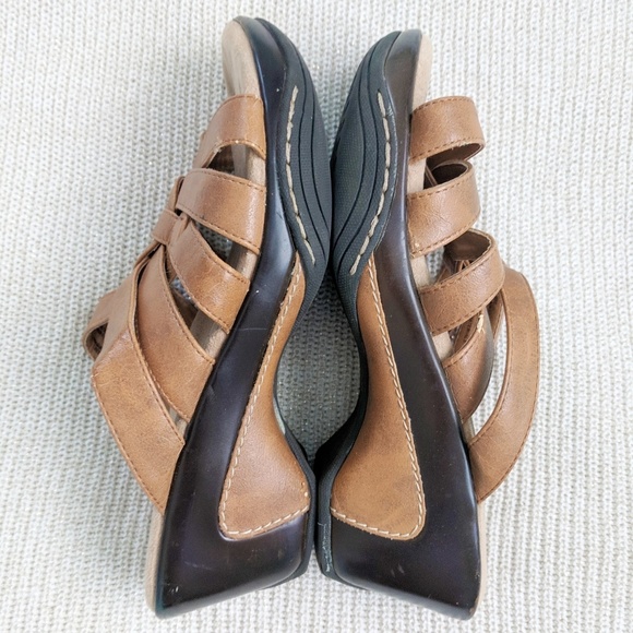GH Bass & Co Brown Sandals Platform Slip- Heel 7.5 - Picture 4 of 7